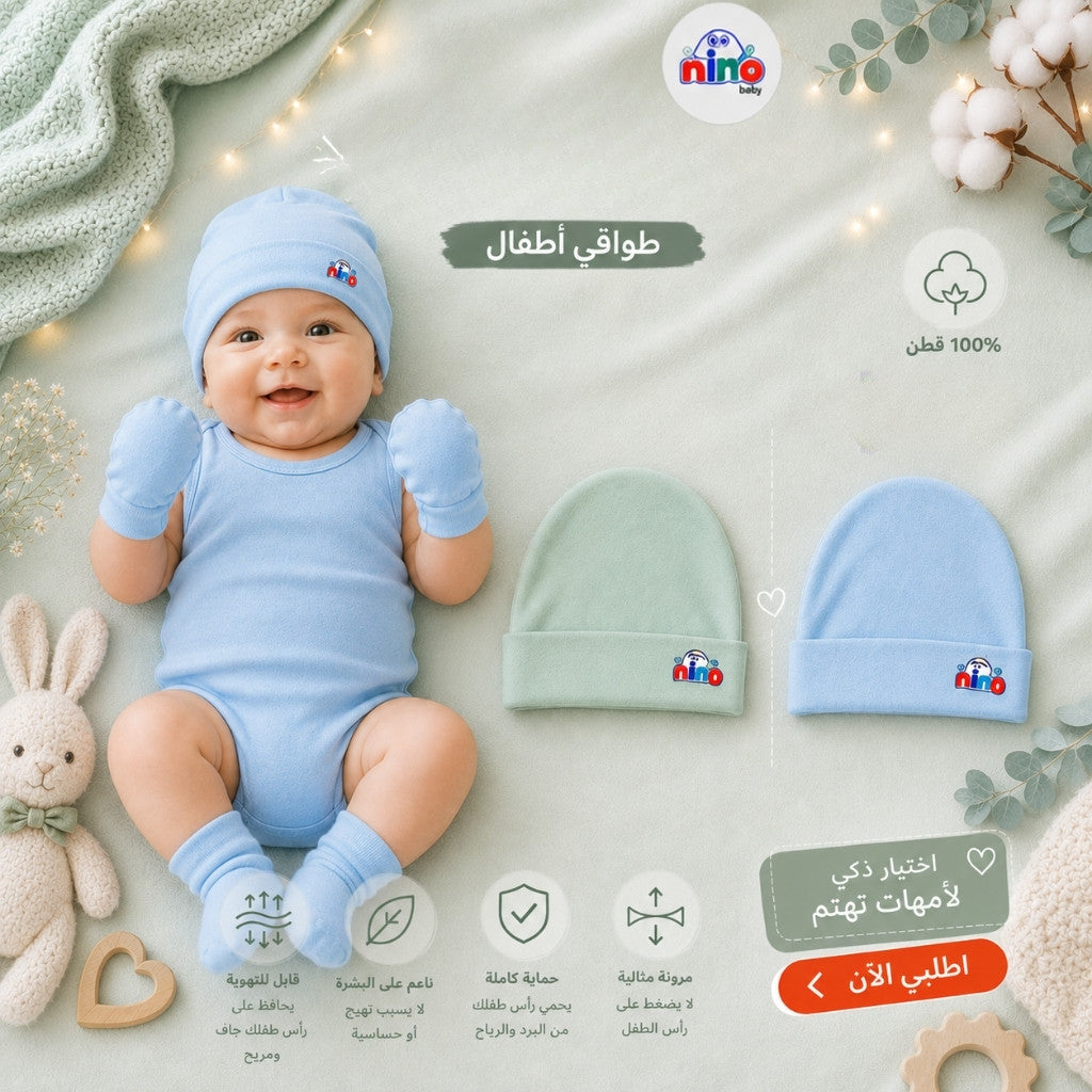 طاقيه قطنيه -قطعتين