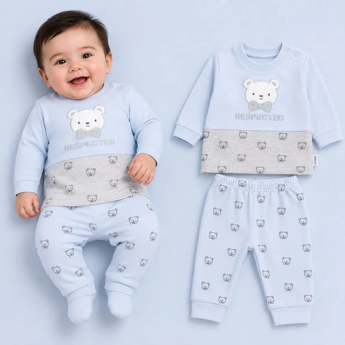طقم بيبي خريفي قطعتين – قطن ناعم – صورة إضافية 1 – Nino Baby