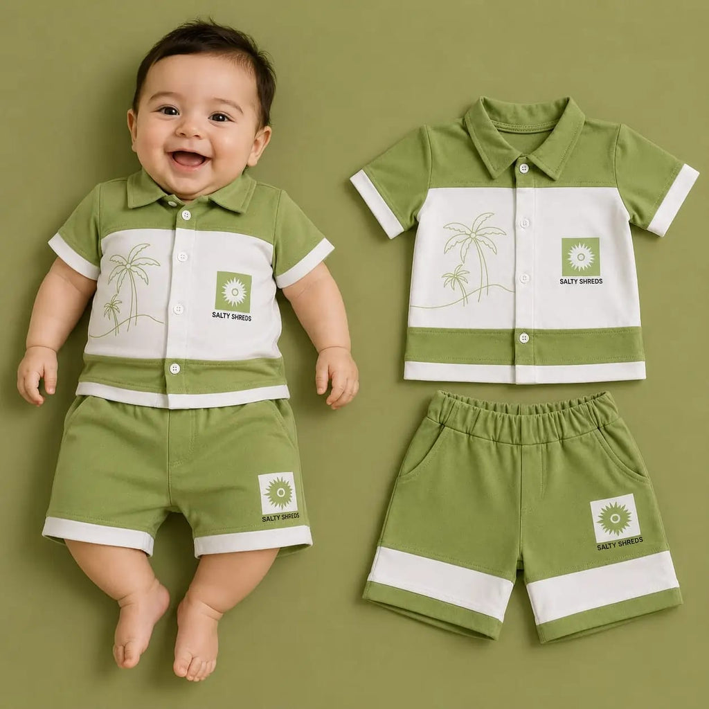 طقم خروج ولادي قطعتين – قميص نص كم وشورت – صورة إضافية 2 – Nino Baby