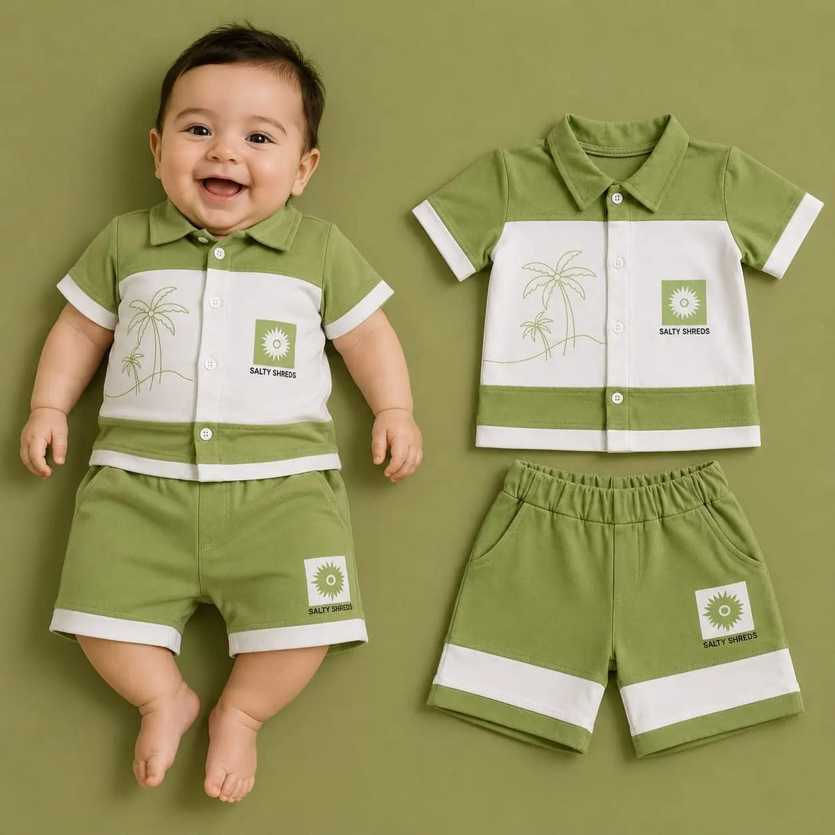 طقم خروج ولادي قطعتين – قميص نص كم وشورت – صورة إضافية 2 – Nino Baby