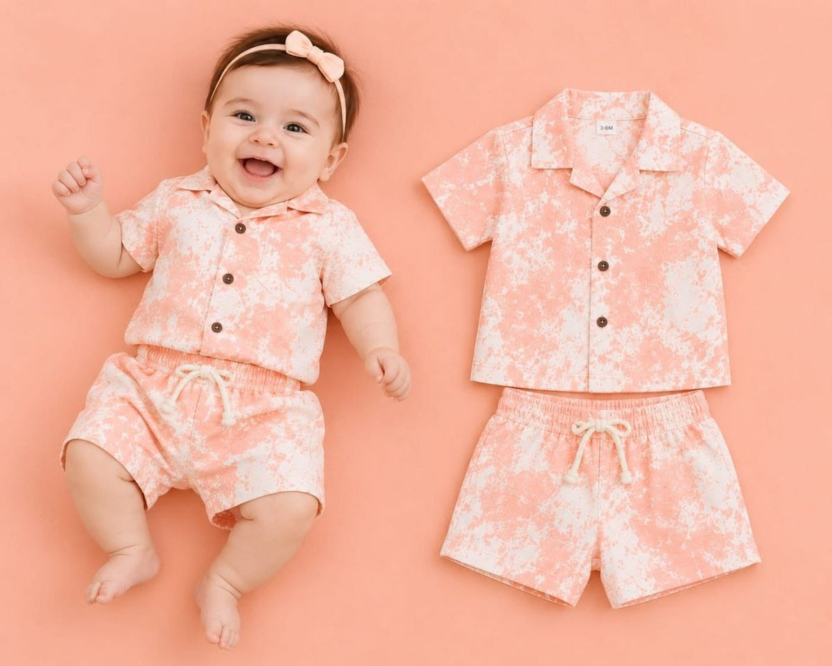 طقم بيبي صيفي قطعتين – قميص نص كم وشورت – صورة إضافية 3 – Nino Baby