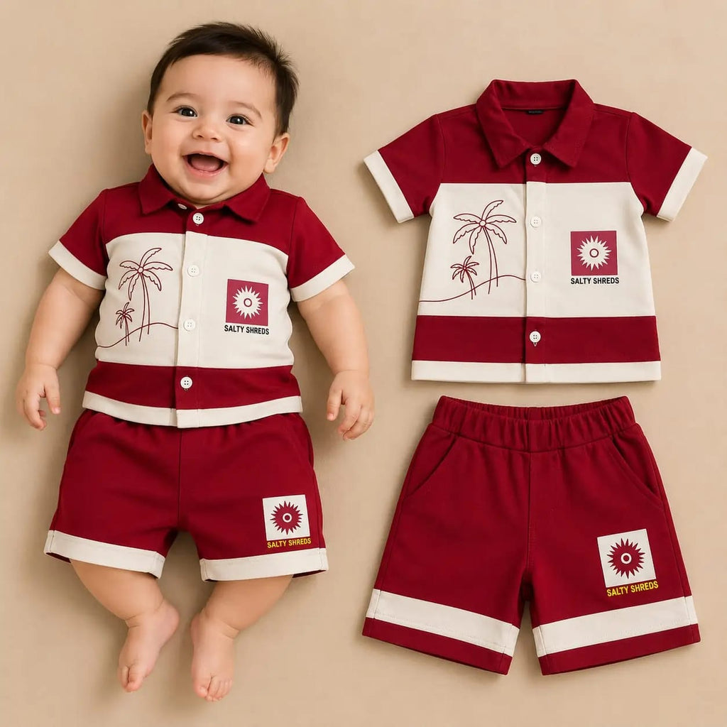طقم خروج ولادي قطعتين – قميص نص كم وشورت – صورة إضافية 1 – Nino Baby